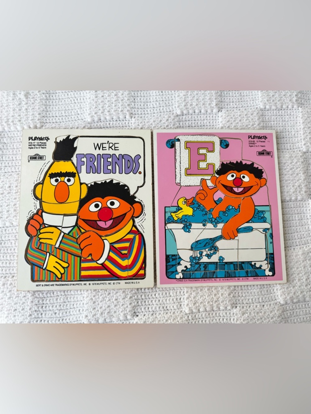 Vintage Playskool Sesame Street Bert and Ernie Puzzles